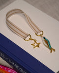 Ribbon Bookmark + Beaded Fish Keychain