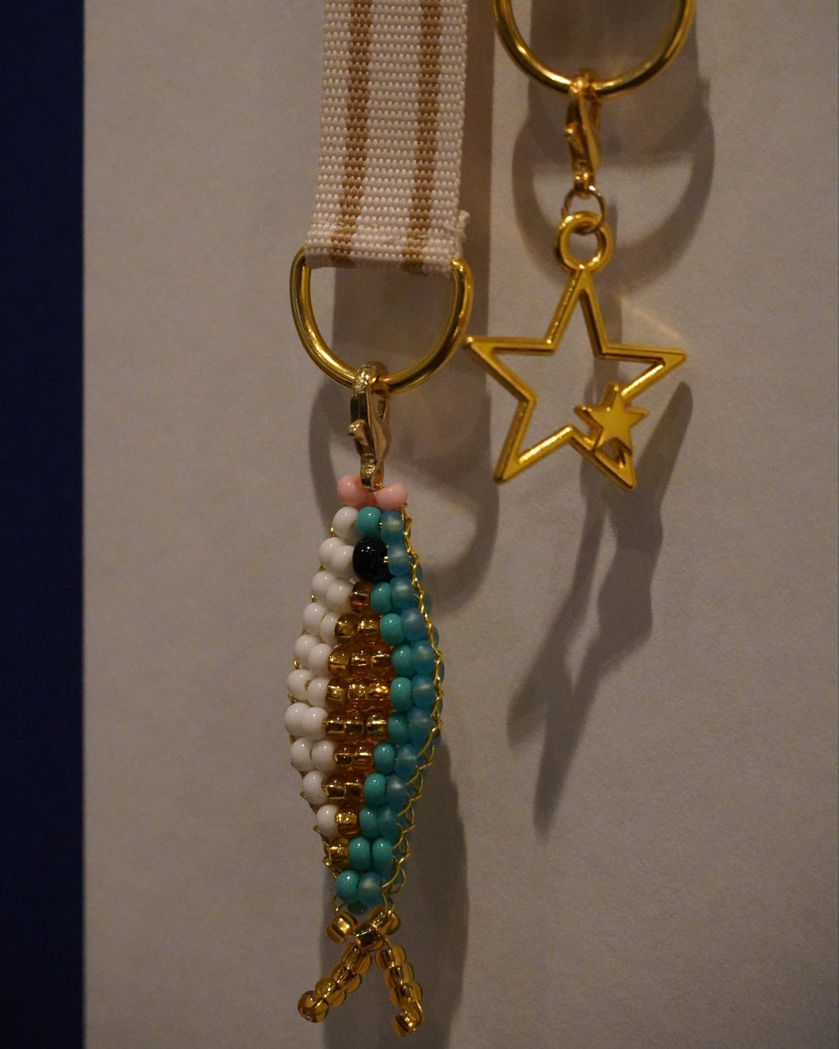 Ribbon Bookmark + Beaded Fish Keychain