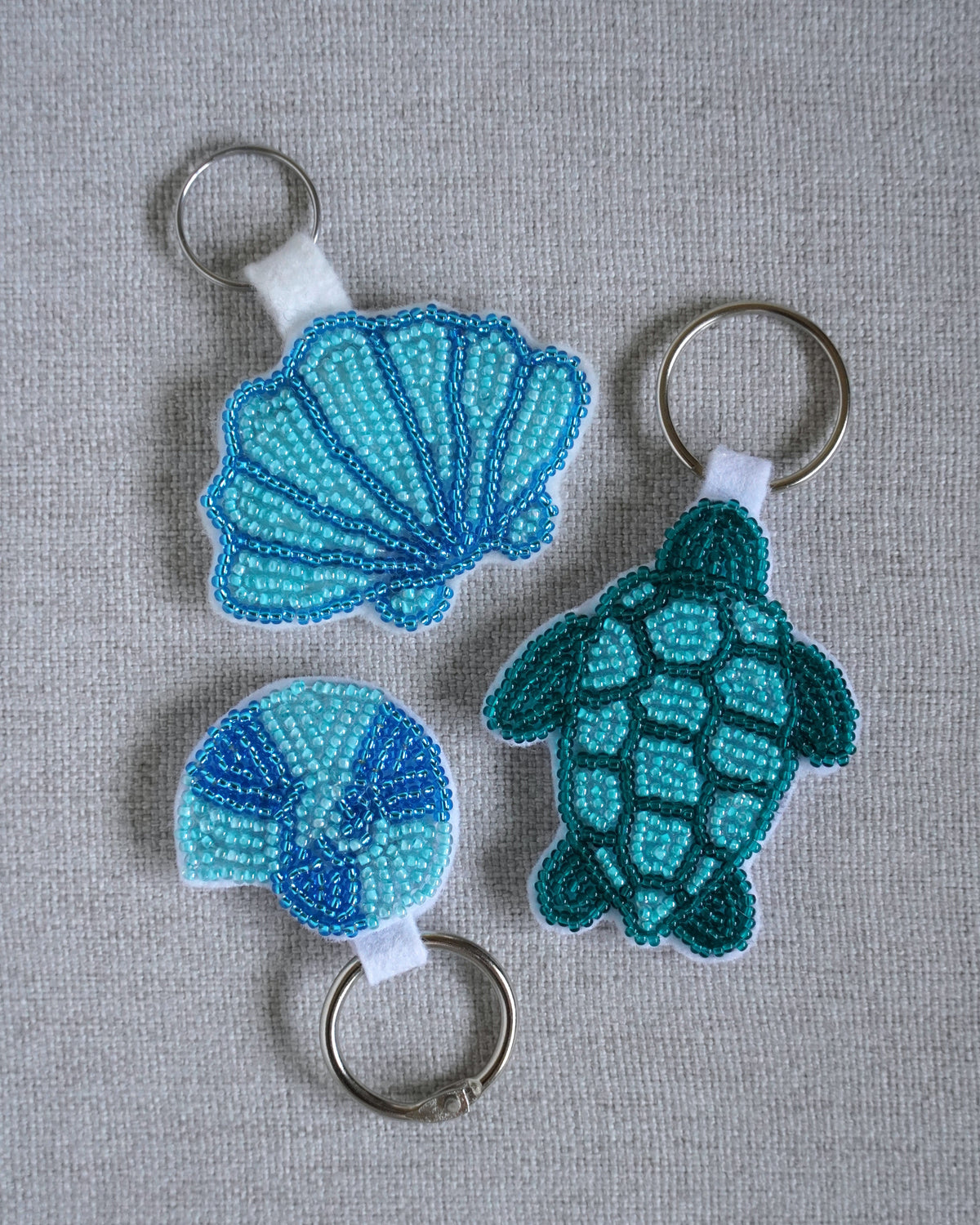 Beaded Embroidery Keychain (Ocean Theme)
